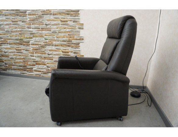 FOTEL ELEKTRYCZNY NA PILOTA SKÓRA NATURALNA FUNKCJA POMOCY WSTAWANIA