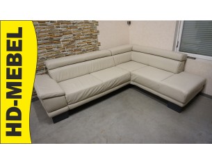 NAROŻNIK SKÓRZANY SKÓRA NATURALNA JASNA 280/220 CM