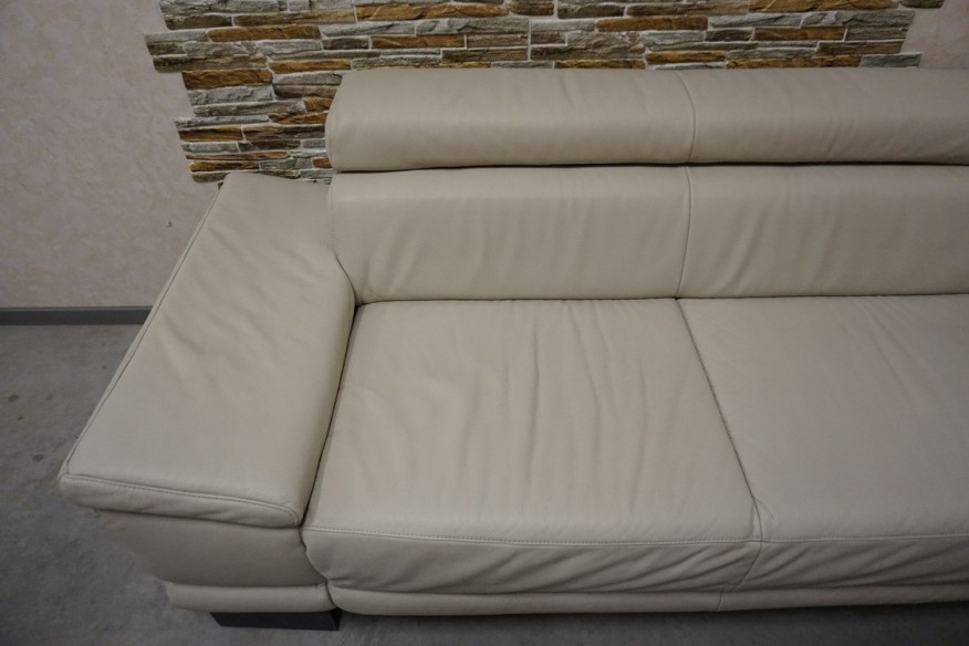 NAROŻNIK SKÓRZANY SKÓRA NATURALNA JASNA 280/220 CM