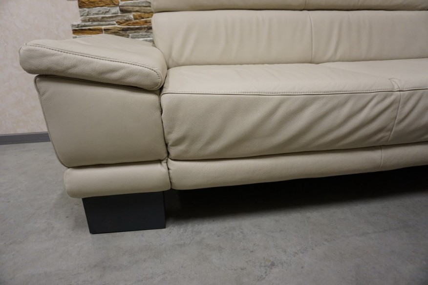 NAROŻNIK SKÓRZANY SKÓRA NATURALNA JASNA 280/220 CM