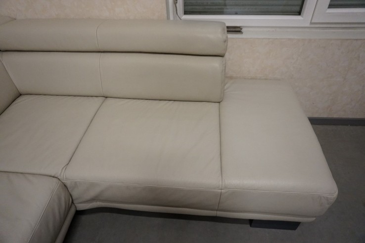 NAROŻNIK SKÓRZANY SKÓRA NATURALNA JASNA 280/220 CM