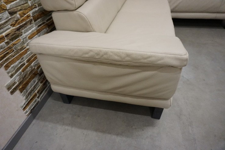 NAROŻNIK SKÓRZANY SKÓRA NATURALNA JASNA 280/220 CM