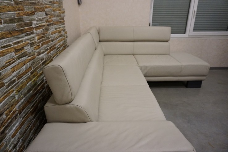NAROŻNIK SKÓRZANY SKÓRA NATURALNA JASNA 280/220 CM