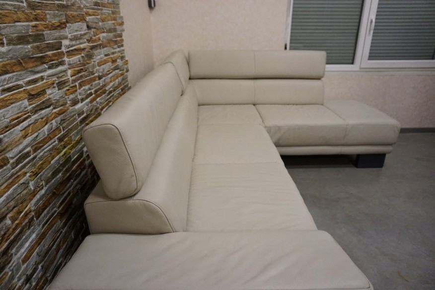 NAROŻNIK SKÓRZANY SKÓRA NATURALNA JASNA 280/220 CM