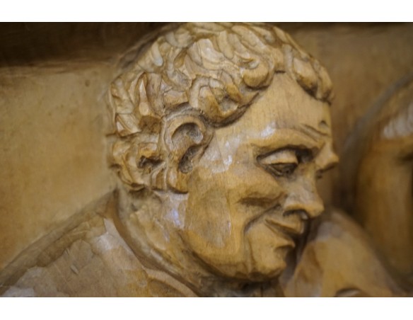 OBRAZ DĘBOWY RZEŹBIONY Z LITEGO DĘBU  48cm x 48 cm