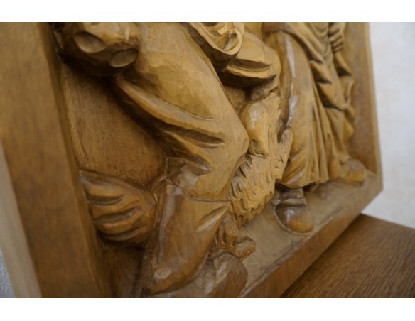 OBRAZ DĘBOWY RZEŹBIONY Z LITEGO DĘBU  48cm x 48 cm