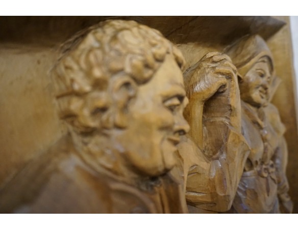 OBRAZ DĘBOWY RZEŹBIONY Z LITEGO DĘBU  48cm x 48 cm