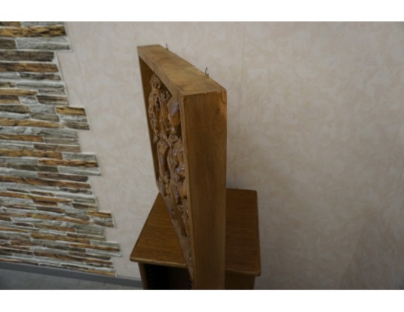 OBRAZ DĘBOWY RZEŹBIONY Z LITEGO DĘBU  48cm x 48 cm