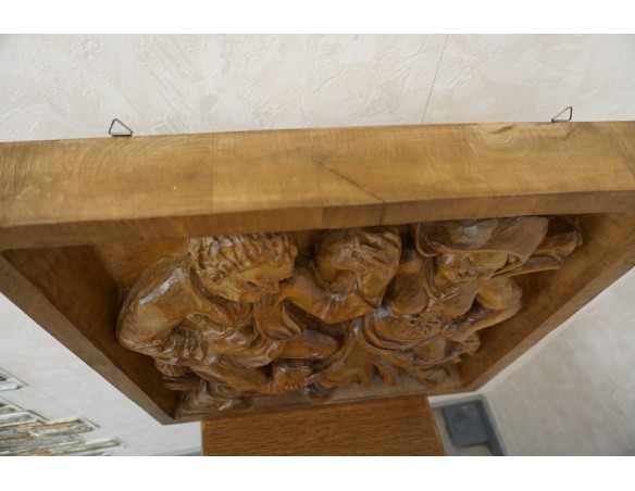 OBRAZ DĘBOWY RZEŹBIONY Z LITEGO DĘBU  48cm x 48 cm