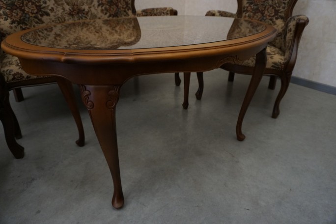 ZESTAW CHIPPENDALE SOFA 2 OS. + 2 FOTELE + ŁAWA...