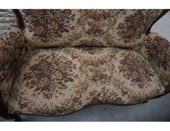 ZESTAW CHIPPENDALE SOFA 2 OS. + 2 FOTELE + ŁAWA Z RAFIĄ