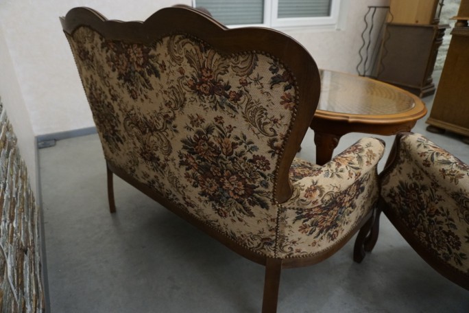 ZESTAW CHIPPENDALE SOFA 2 OS. + 2 FOTELE + ŁAWA...