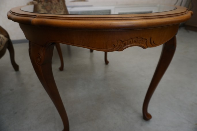 ZESTAW CHIPPENDALE SOFA 2 OS. + 2 FOTELE + ŁAWA...