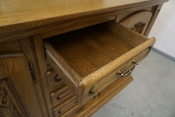 KOMODA DĘBOWA WYSOKA MYŚLIWSKI MOTYW 3 DRZWIOWA...