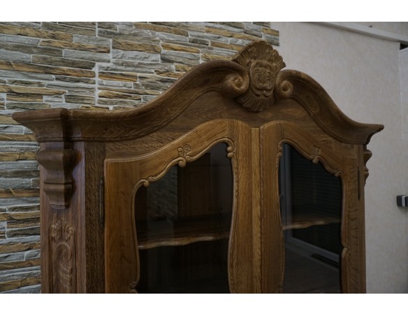 WITRYNA BIBLIOTEKA PRZESZKLONA LITY NATURALNY DĄB SZER. 145 CM