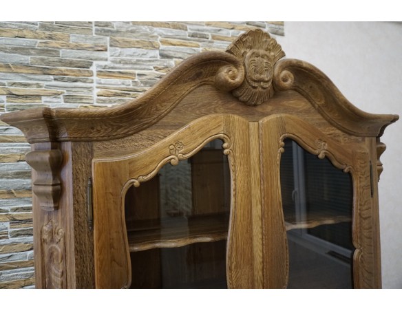 WITRYNA BIBLIOTEKA PRZESZKLONA LITY NATURALNY DĄB SZER. 145 CM