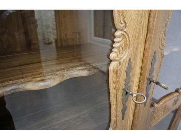 WITRYNA BIBLIOTEKA PRZESZKLONA LITY NATURALNY DĄB SZER. 145 CM