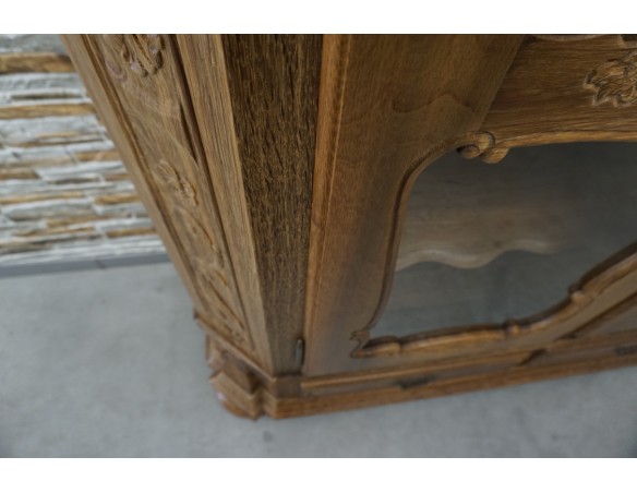 WITRYNA BIBLIOTEKA PRZESZKLONA LITY NATURALNY DĄB SZER. 145 CM