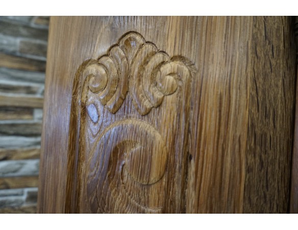 WITRYNA BIBLIOTEKA PRZESZKLONA LITY NATURALNY DĄB SZER. 145 CM