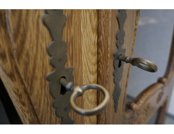 WITRYNA BIBLIOTEKA PRZESZKLONA LITY NATURALNY DĄB SZER. 145 CM