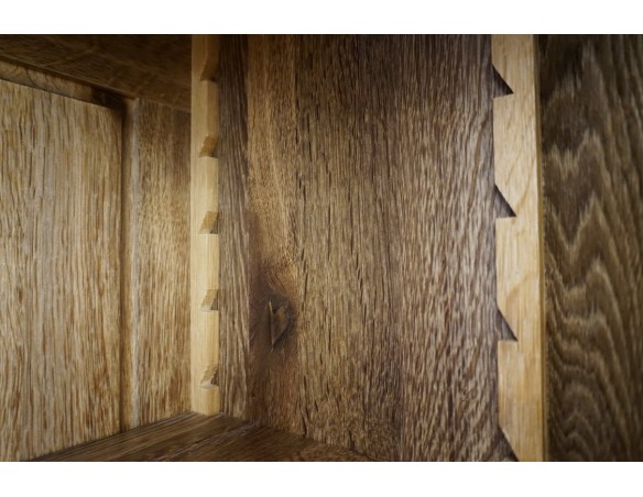 WITRYNA BIBLIOTEKA PRZESZKLONA LITY NATURALNY DĄB SZER. 145 CM