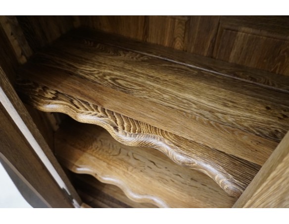 WITRYNA BIBLIOTEKA PRZESZKLONA LITY NATURALNY DĄB SZER. 145 CM