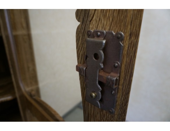 WITRYNA BIBLIOTEKA PRZESZKLONA LITY NATURALNY DĄB SZER. 145 CM