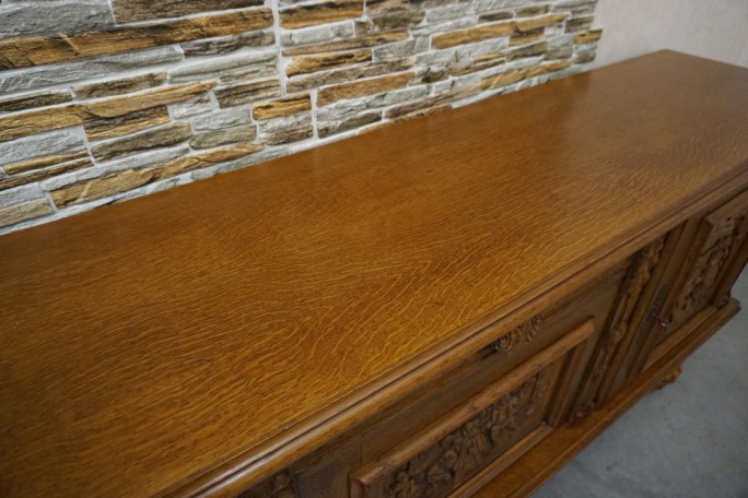 KOMODA DĘBOWA MOTYW MYŚLIWSKI RZEŹBIONA 3...