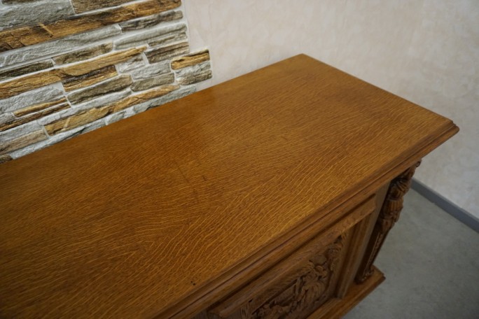 KOMODA DĘBOWA MOTYW MYŚLIWSKI RZEŹBIONA 3...