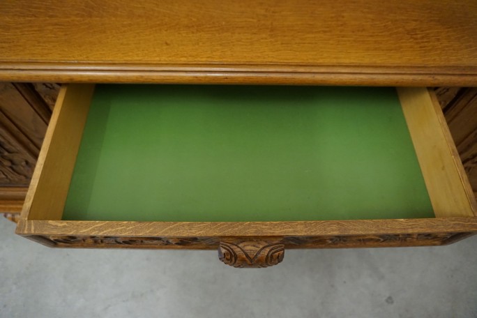 KOMODA DĘBOWA MOTYW MYŚLIWSKI RZEŹBIONA 3...