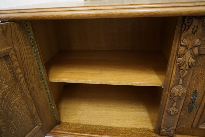 KOMODA DĘBOWA MOTYW MYŚLIWSKI RZEŹBIONA 3...