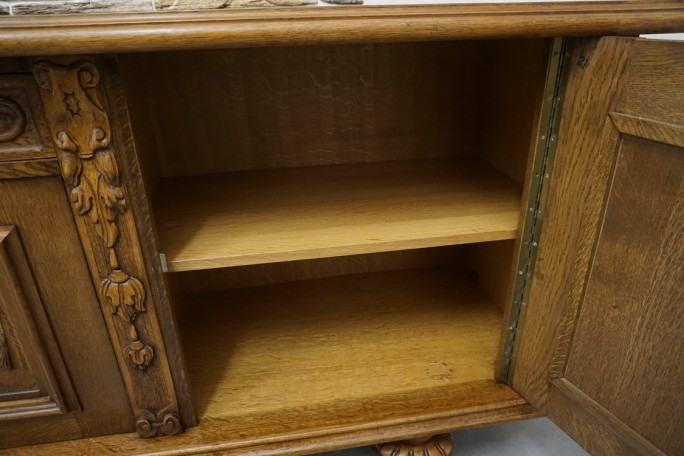 KOMODA DĘBOWA MOTYW MYŚLIWSKI RZEŹBIONA 3...