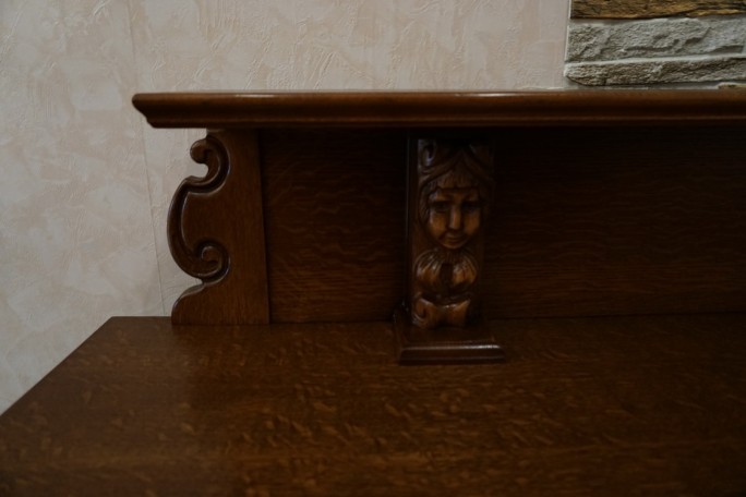 KOMODA DĘBOWA RZĘŹBIONA Z NADSTAWKĄ SZER. 245 CM