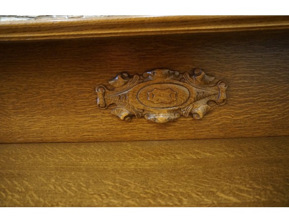 KOMODA DĘBOWA RZĘŹBIONA Z NADSTAWKĄ SZER. 245 CM