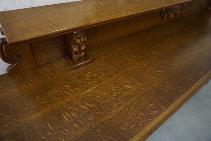 KOMODA DĘBOWA RZĘŹBIONA Z NADSTAWKĄ SZER. 245 CM