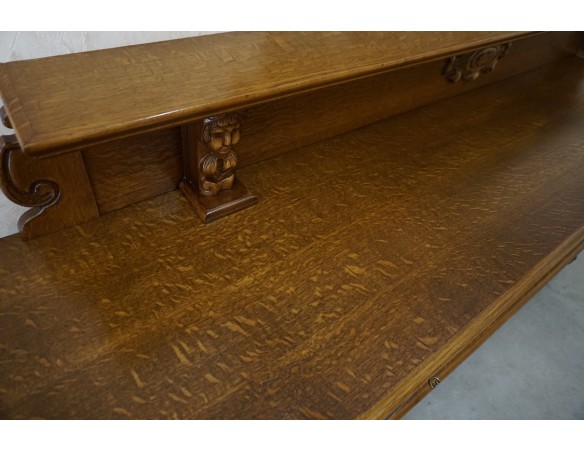 KOMODA DĘBOWA RZĘŹBIONA Z NADSTAWKĄ SZER. 245 CM