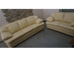 ZESTAW SKÓRA NATURALNA JASNA 3 + 2 WŁOSKI STYL 2