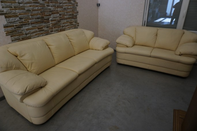 ZESTAW SKÓRA NATURALNA JASNA 3 + 2 WŁOSKI STYL