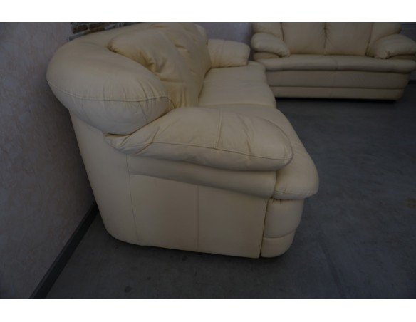 ZESTAW SKÓRA NATURALNA JASNA 3 + 2 WŁOSKI STYL