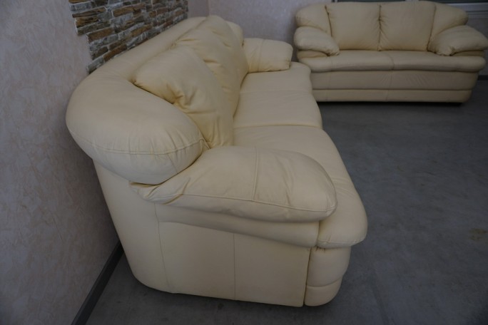 ZESTAW SKÓRA NATURALNA JASNA 3 + 2 WŁOSKI STYL