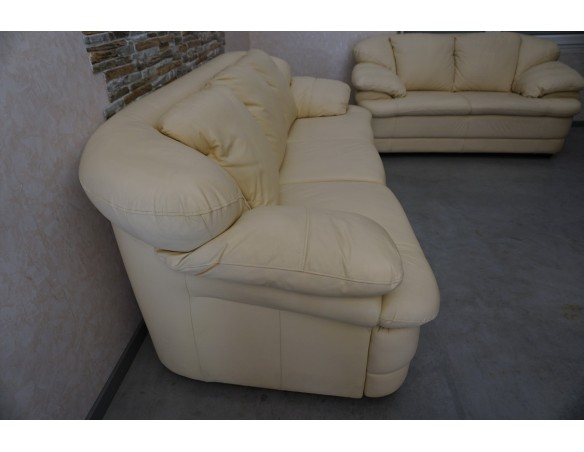 ZESTAW SKÓRA NATURALNA JASNA 3 + 2 WŁOSKI STYL