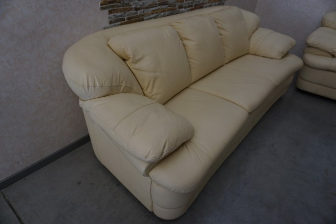 ZESTAW SKÓRA NATURALNA JASNA 3 + 2 WŁOSKI STYL