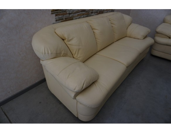 ZESTAW SKÓRA NATURALNA JASNA 3 + 2 WŁOSKI STYL