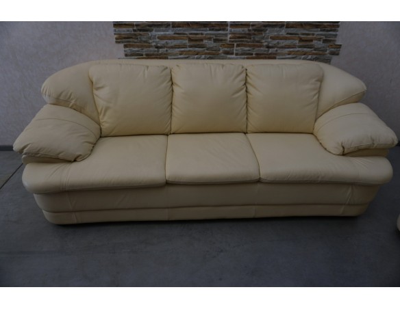 ZESTAW SKÓRA NATURALNA JASNA 3 + 2 WŁOSKI STYL