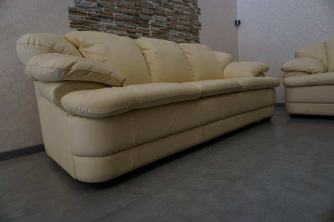 ZESTAW SKÓRA NATURALNA JASNA 3 + 2 WŁOSKI STYL