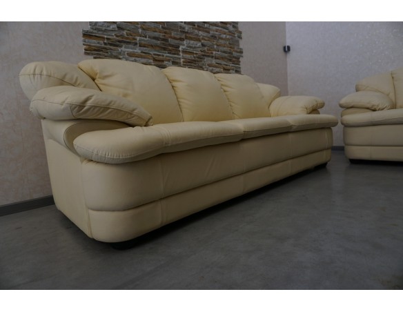 ZESTAW SKÓRA NATURALNA JASNA 3 + 2 WŁOSKI STYL