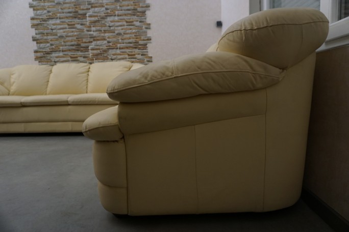 ZESTAW SKÓRA NATURALNA JASNA 3 + 2 WŁOSKI STYL