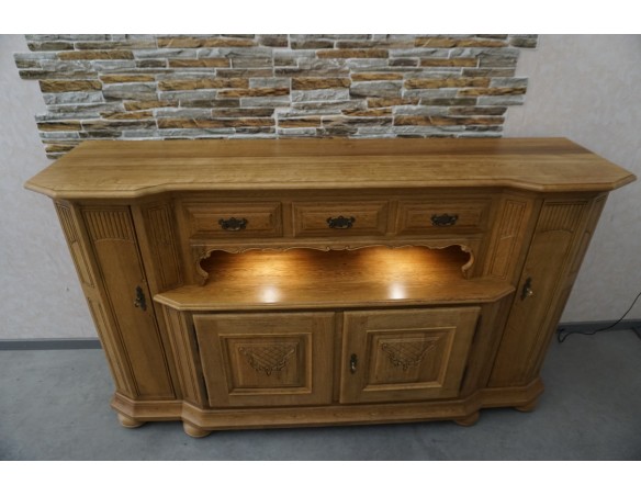 KOMODA WYSOKA Z LITEGO DĘBU PODŚWIETLANA SUPER SZER. 192 CM