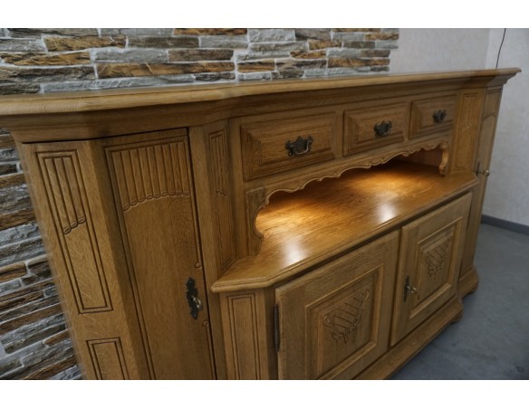 KOMODA WYSOKA Z LITEGO DĘBU PODŚWIETLANA SUPER SZER. 192 CM