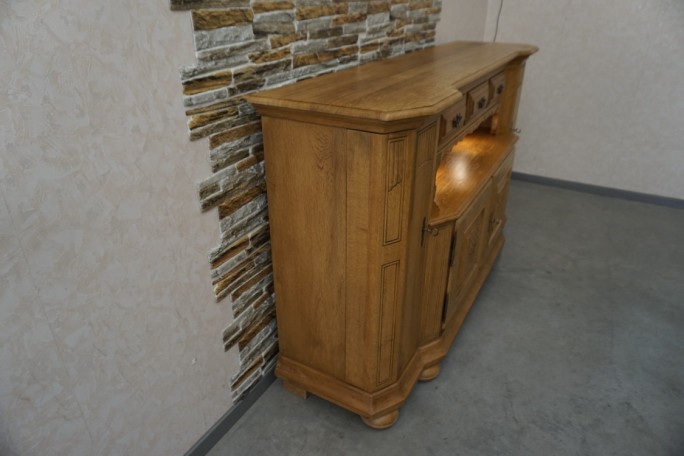 KOMODA WYSOKA Z LITEGO DĘBU PODŚWIETLANA SUPER...